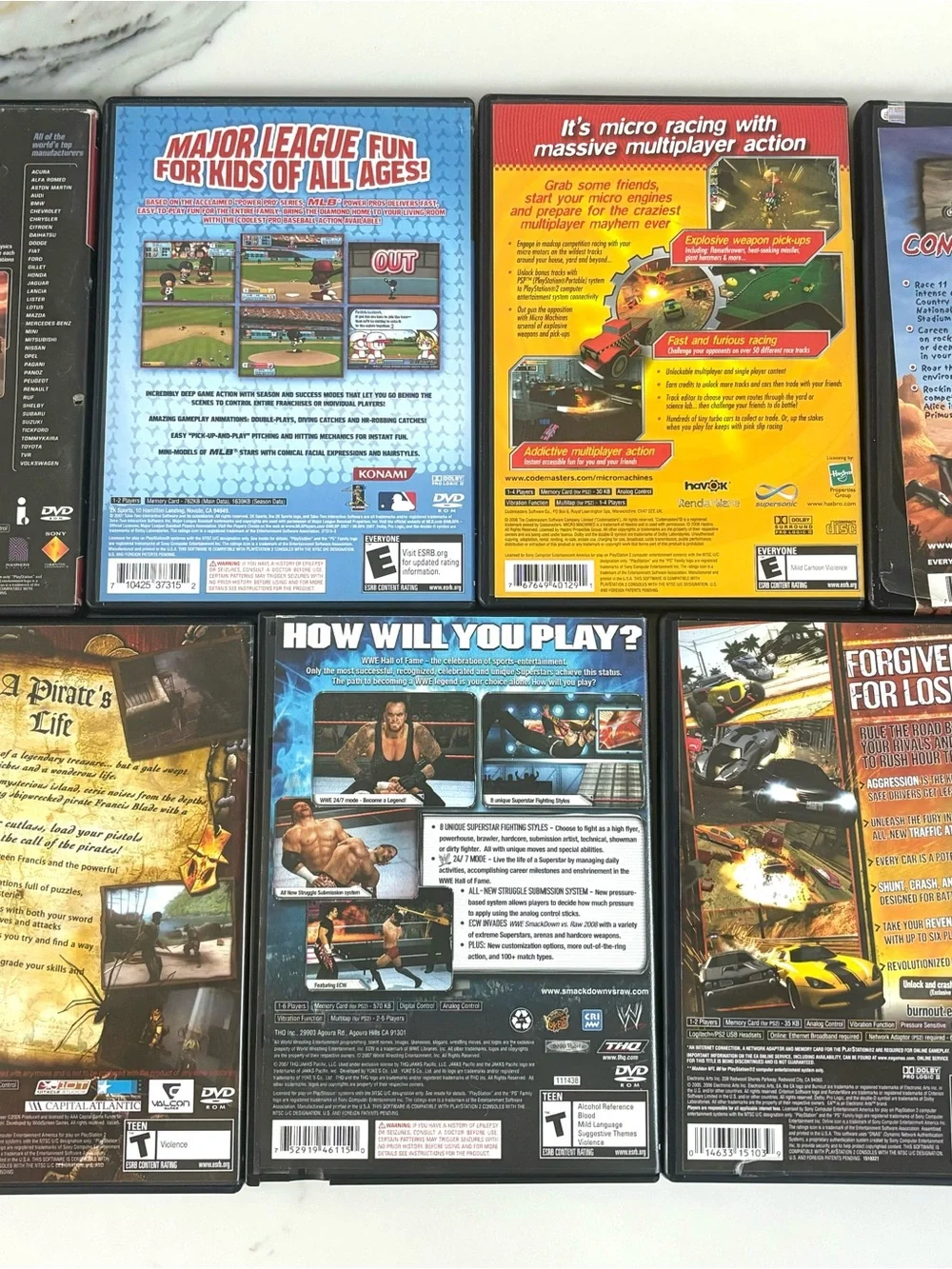 7 PLAYSTATION PS2 GAMES MICRO MACHINES V4, GRAN TURISMO 3, ATV, BURNOUT & MORE